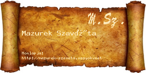 Mazurek Szavéta névjegykártya